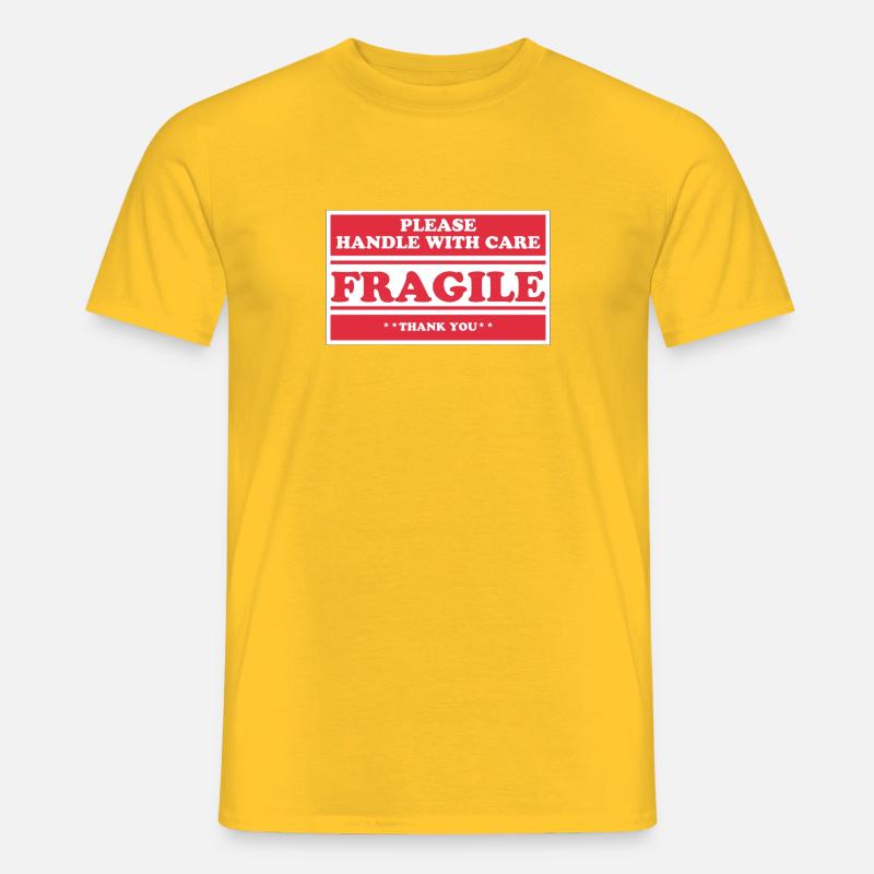 Fragile - Männer T-Shirt - Gelb
