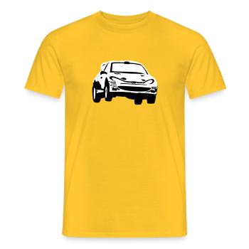 Rally car, race car - Men's T-Shirt - yellow - Front - AI Model Male 178 dark (178cm)
