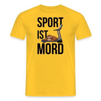 Sport ist Mord2 - Männer T-Shirt - Gelb - Vorne - AI Model Male 178 dark (178cm)