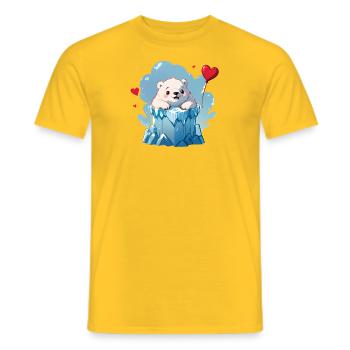 Verschenke diesen süßen Eisbären zum Valentinstag - Männer T-Shirt - Gelb - Vorne - AI Model Male 178 dark (178cm)