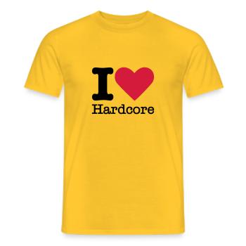 I Love Hardcore - Men's T-Shirt - yellow - Front - AI Model Male 178 dark (178cm)
