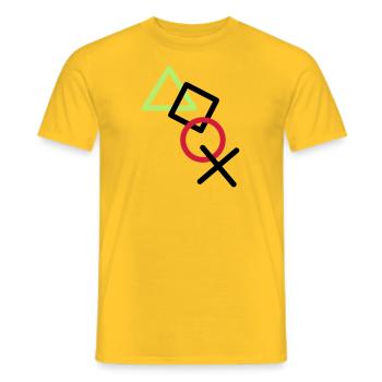 X viereck dreieck symbole controller game kreis lo - Männer T-Shirt - Gelb - Vorne - AI Model Male 178 dark (178cm)