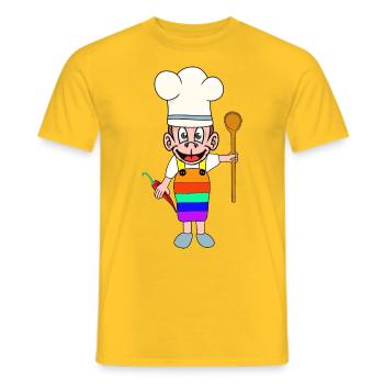 LGBT KOCH Köche Köchin Regenbogen Küche - Männer T-Shirt - Gelb - Vorne - AI Model Male 178 dark (178cm)