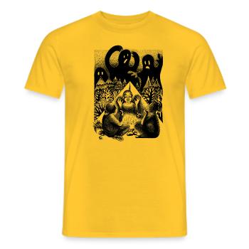 Camping mit Monstern - Männer T-Shirt - Gelb - Vorne - AI Model Male 178 dark (178cm)