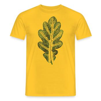 Feuille de chêne vert naturel / feuille/ chêne/arbre - T-shirt homme - jaune - Devant - AI Model Male 178 dark (178cm)