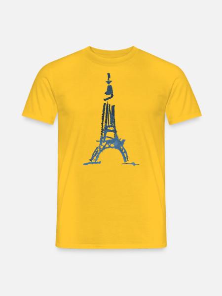 Eiffel Tower Sketch - Men's T-Shirt - yellow
