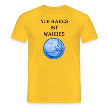 Das Bargeld muss erhalten bleiben - Männer T-Shirt - Gelb - Vorne - AI Model Male 178 dark (178cm)