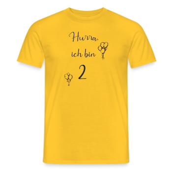 2 - Männer T-Shirt - Gelb - Vorne - AI Model Male 178 dark (178cm)