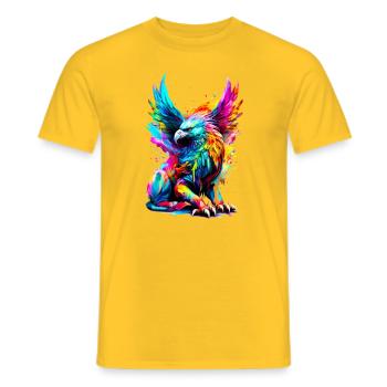 Painted Griffin - Men's T-Shirt - yellow - Front - AI Model Male 178 dark (178cm)