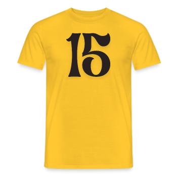 15 - Men's T-Shirt - yellow - Front - AI Model Male 178 dark (178cm)