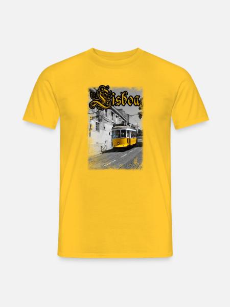 Lissabon Tram - Männer T-Shirt - Gelb