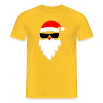 Cooler Weihnachtsmann Santa Nikolaus  - Männer T-Shirt - Gelb - Vorne - AI Model Male 178 dark (178cm)