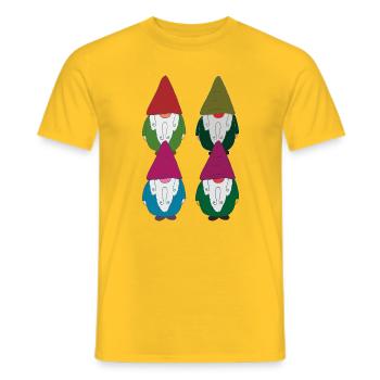 Garden gnomes chain of four - Men's T-Shirt - yellow - Front - AI Model Male 178 dark (178cm)