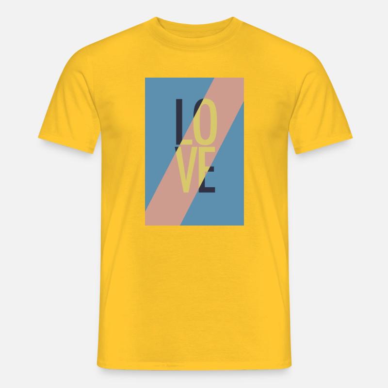 Moderne Love-Botschaft mit Abstraktem Design - Männer T-Shirt - Gelb