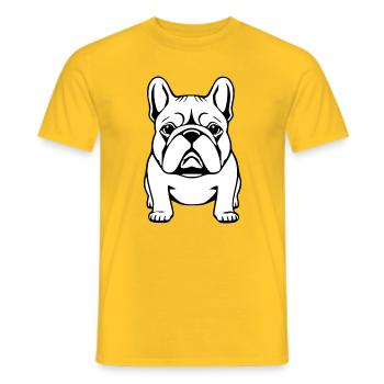 personnalisé bouledogues cadeau t-shirt chiens - T-shirt homme - jaune - Devant - AI Model Male 178 dark (178cm)