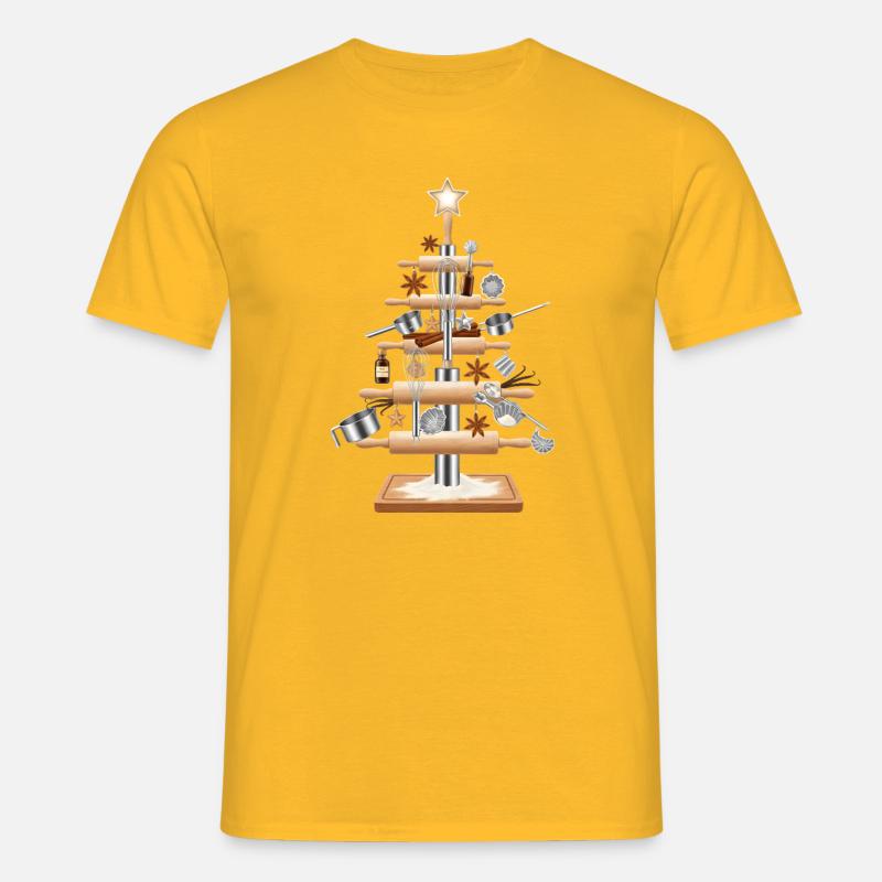 Kitchen tree made of baking tools - Men's T-Shirt - yellow