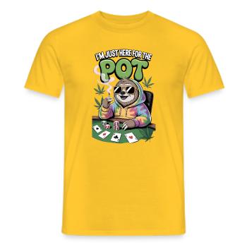 Lustig Ich bin wegen des Pots hier Lustig Poker Weed Faultier - Männer T-Shirt - Gelb - Vorne - AI Model Male 178 dark (178cm)