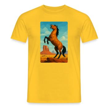 Polynature Wild Horse - Men's T-Shirt - yellow - Front - AI Model Male 178 dark (178cm)