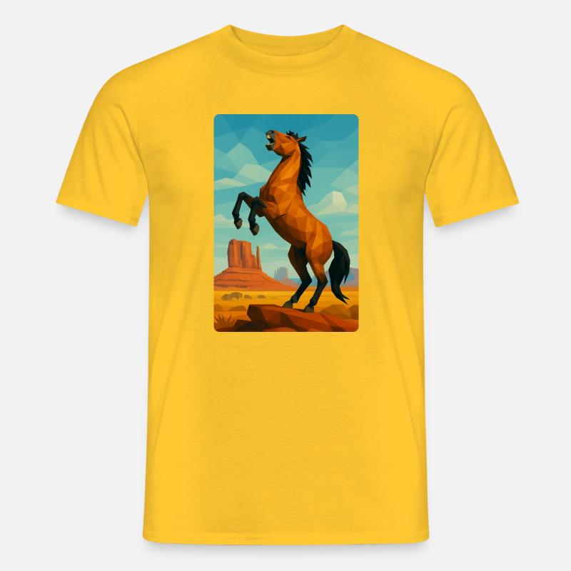 Polynature Wildpferd - Männer T-Shirt - Gelb