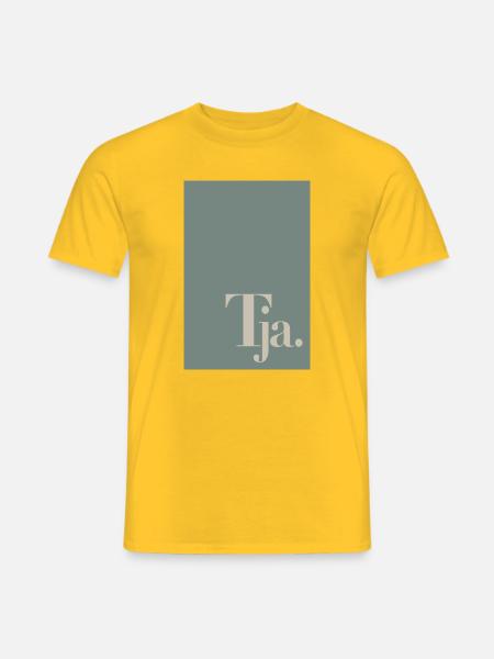 Minimal Poster mit Wortkunst „Tja“ - Männer T-Shirt - Gelb