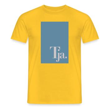 Well, German humor in three letters. - Men's T-Shirt - yellow - Front - AI Model Male 178 dark (178cm)