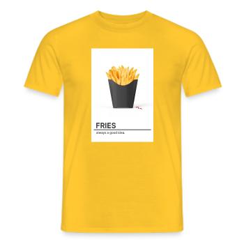 Fries Always A Good Idea - Men's T-Shirt - yellow - Front - AI Model Male 178 dark (178cm)