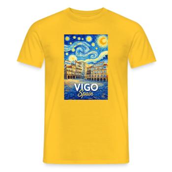 Vigo Spain - Männer T-Shirt - Gelb - Vorne - AI Model Male 178 dark (178cm)