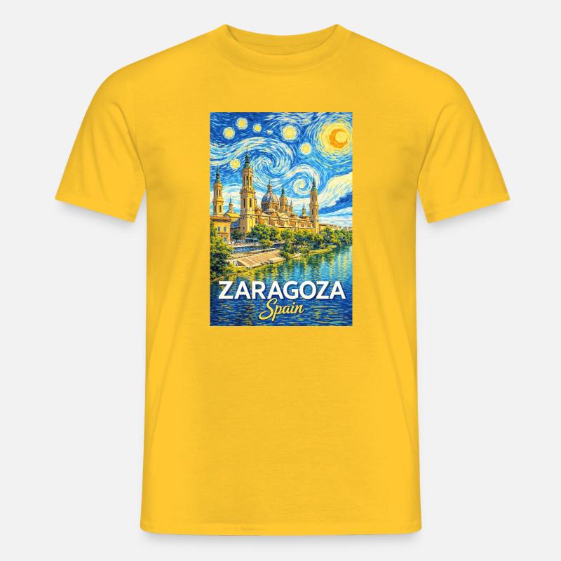 Saragozza, Spagna - T-shirt uomo - giallo