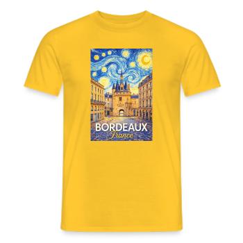 Bordeaux, Frankreich - Männer T-Shirt - Gelb - Vorne - AI Model Male 178 dark (178cm)