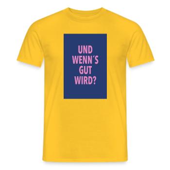 Et si ça se passe bien ? - T-shirt homme - jaune - Devant - AI Model Male 178 dark (178cm)