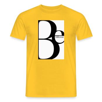 Be Different – Minimalist Typography Design - Männer T-Shirt - Gelb - Vorne - AI Model Male 178 dark (178cm)