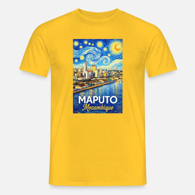 Maputo Mozambique Starry Night - Männer T-Shirt - Gelb