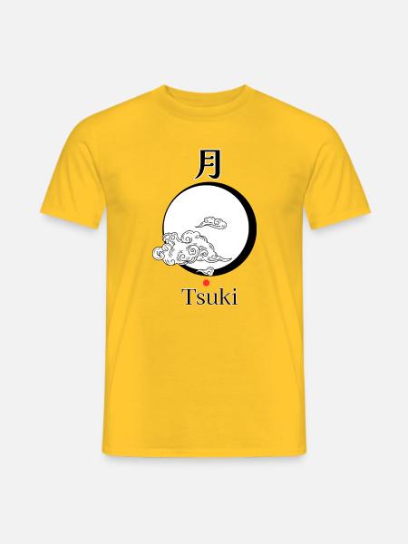 Tsuki – Japanischer Mond | Torii Apparel - Männer T-Shirt - Gelb