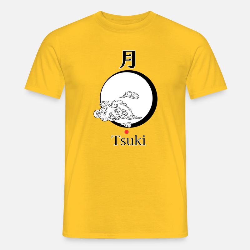 Tsuki – Japanischer Mond | Torii Apparel - Männer T-Shirt - Gelb