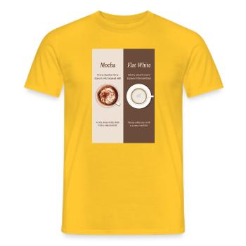 Mocha vs Flat White Coffee Poster - Männer T-Shirt - Gelb - Vorne - AI Model Male 178 dark (178cm)