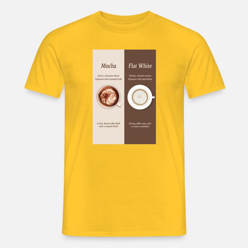 Mocha vs Flat White Coffee Poster - Männer T-Shirt - Gelb