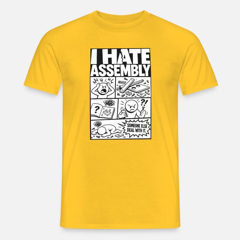 I Hate Assembly Instructions - Men’s T-shirt - yellow