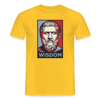 Wisdom Portrait Pop Art - Men's T-Shirt - yellow - Front - AI Model Male 178 dark (178cm)