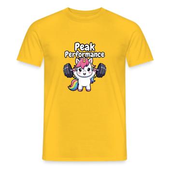 Peak Performance Unicorn Lifter - Men's T-Shirt - yellow - Front - AI Model Male 178 dark (178cm)
