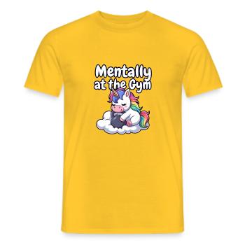 Mentalement à la Licorne de la Salle - T-shirt homme - jaune - Devant - AI Model Male 178 dark (178cm)