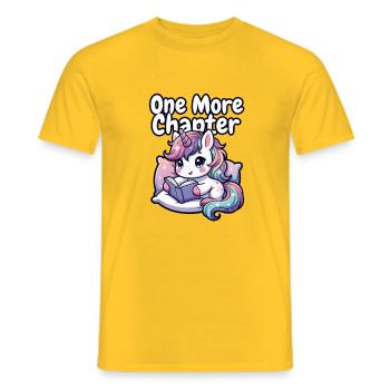 Noch ein Kapitel: Einhorn-Gemütlichkeit - Männer T-Shirt - Gelb - Vorne - AI Model Male 178 dark (178cm)