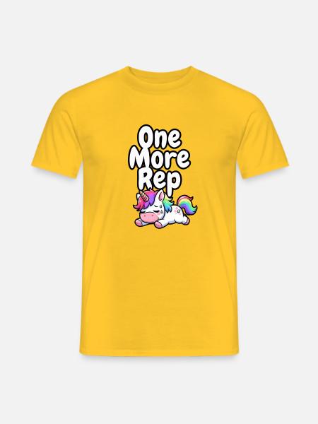 One More Rep Unicorn Gym - Männer T-Shirt - Gelb