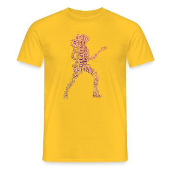 Geschenkidee für die Gitarristin mit Gitarrenspiel - Männer T-Shirt - Gelb - Vorne - AI Model Male 178 dark (178cm)