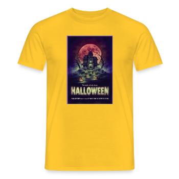 Spukhaus bei Vollmond - Männer T-Shirt - Gelb - Vorne - AI Model Male 178 dark (178cm)