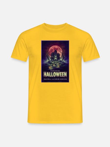 Spukhaus bei Vollmond - Männer T-Shirt - Gelb
