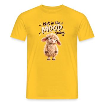 niedliches Schaf – Not in the Mood Today - Männer T-Shirt - Gelb - Vorne - AI Model Male 178 dark (178cm)
