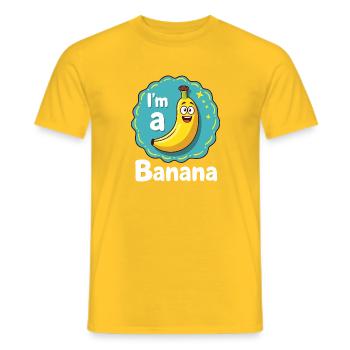 I'm a Banana Aufkleber Faschingskostüm Karneval - Männer T-Shirt - Gelb - Vorne - AI Model Male 178 dark (178cm)