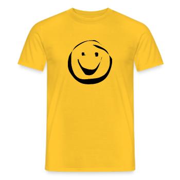FUN Spaß Lachgesicht Lachen Party Sommer Sonne - Männer T-Shirt - Gelb - Vorne - AI Model Male 178 dark (178cm)