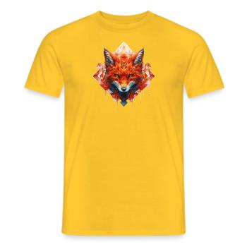 Geometrischer Fuchs in Feuer 2 - Männer T-Shirt - Gelb - Vorne - AI Model Male 178 dark (178cm)