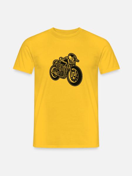 Cafe Racer Motorcycle 01_black - Men's T-Shirt - yellow